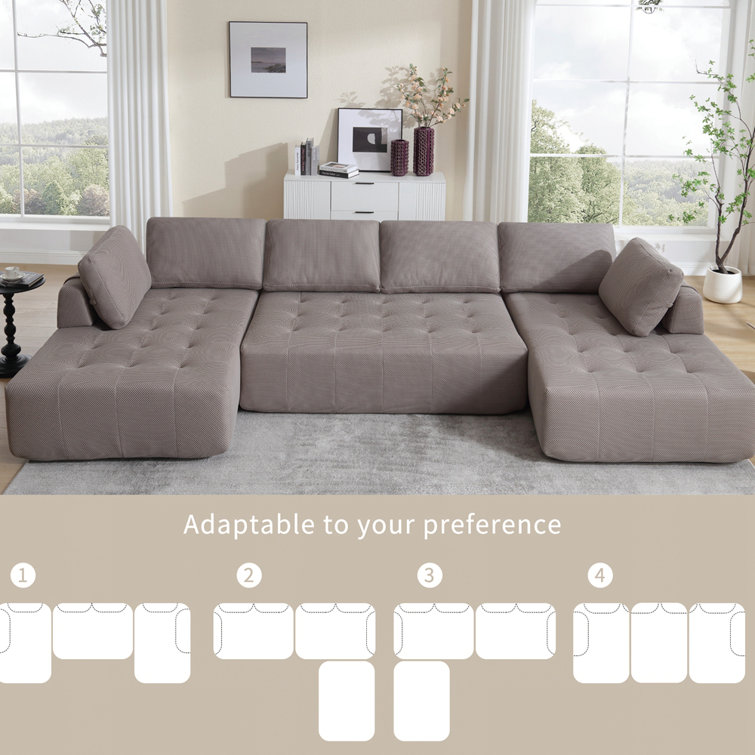Hokku Designs 138.5 "Modular Combination Sofa, Ushaped 6seat Sofa